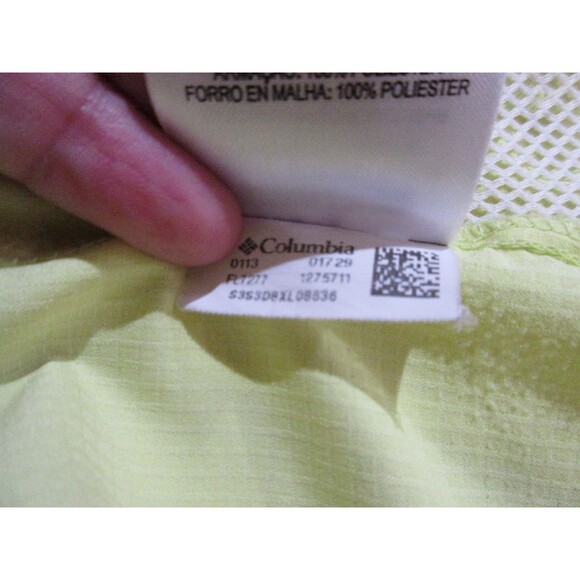 Columbia Omni-Shade PFG Snap Shirt Women M Yellow Short Sleeve Side Pockets Zip - Picture 5 of 14
